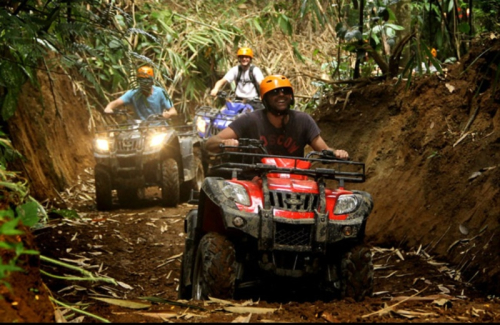Bali Quad Bike Pass by Waterfall Dragon Face Cave