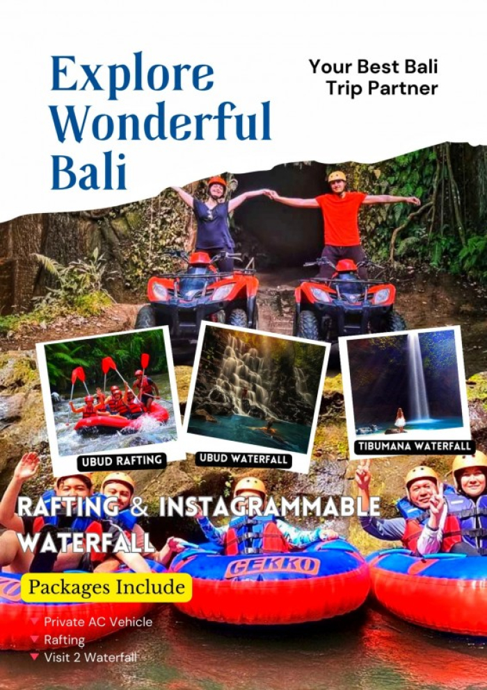 Bali Rafting and Ubud Instagrammable Waterfall Tour