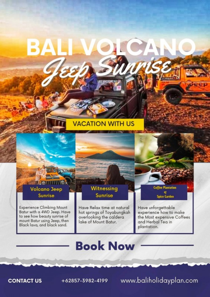 Mount Batur Sunrise Jeep 4×4 WD Tour Bali Volcano Adventure Private All Inclusive
