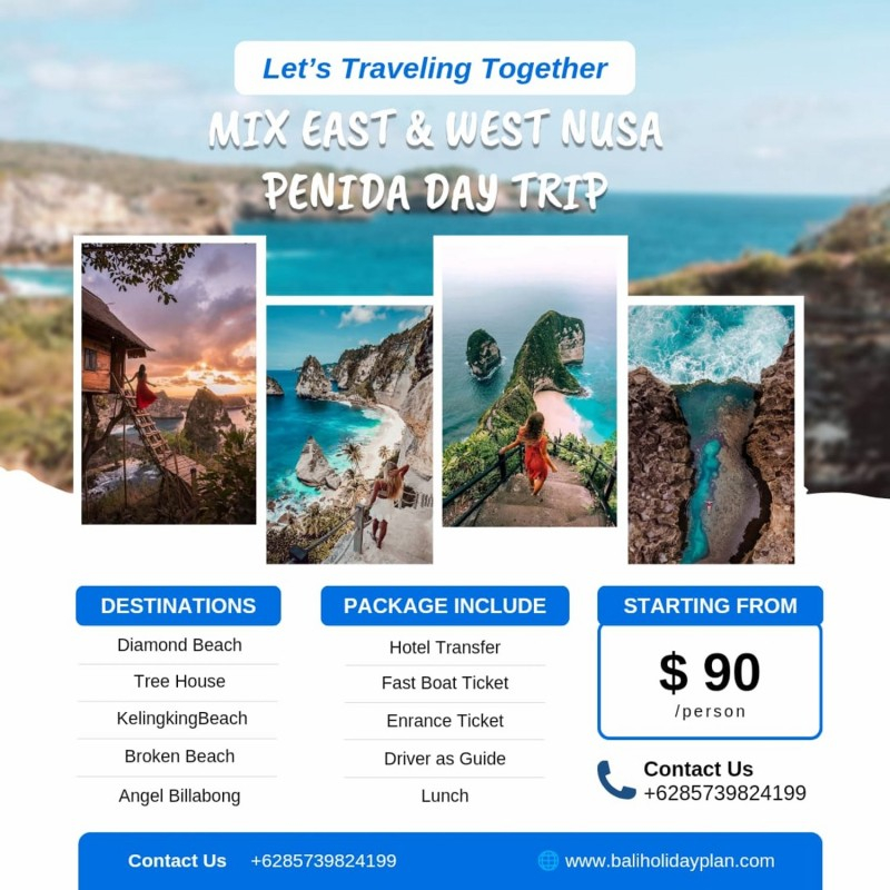 Combination Nusa Penida East and West One Day Tour Packages