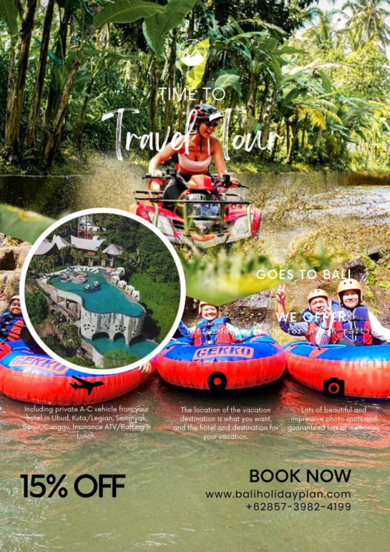 Bali ATV Ride and Ayung Rafting with Tlaga Singha Pool Packages