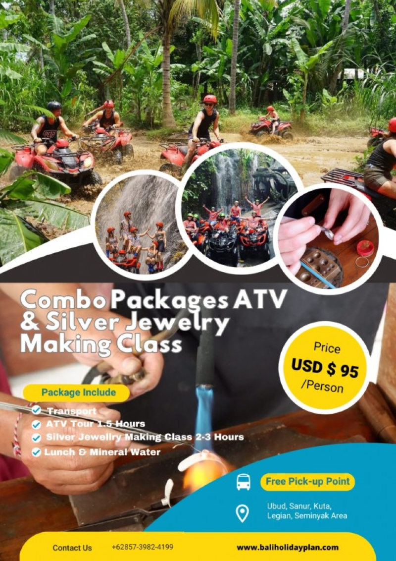 Bali ATV Temple Run Dragon Cave and Silver Jewellry Making Class Packages